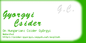 gyorgyi csider business card